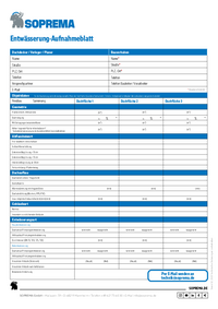 SOPREMA Aufnahmeblatt Entwässerung